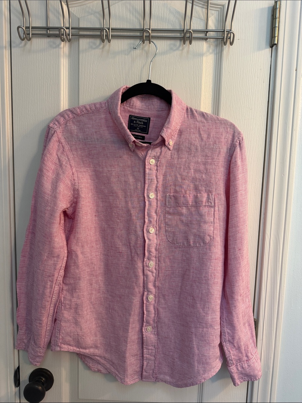 Abercrombie & Fitch Men's Light Pink Button-Down Shirt